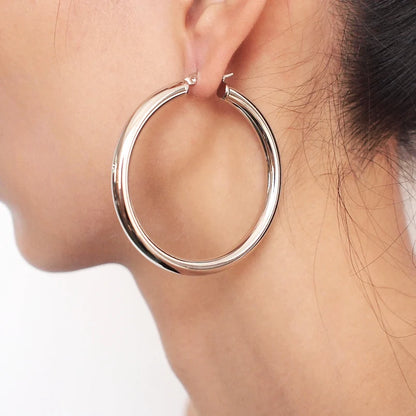 WIDE TUBE HOOP EARRING