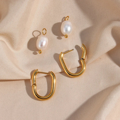 PEARL CHARM HOOP EARRING