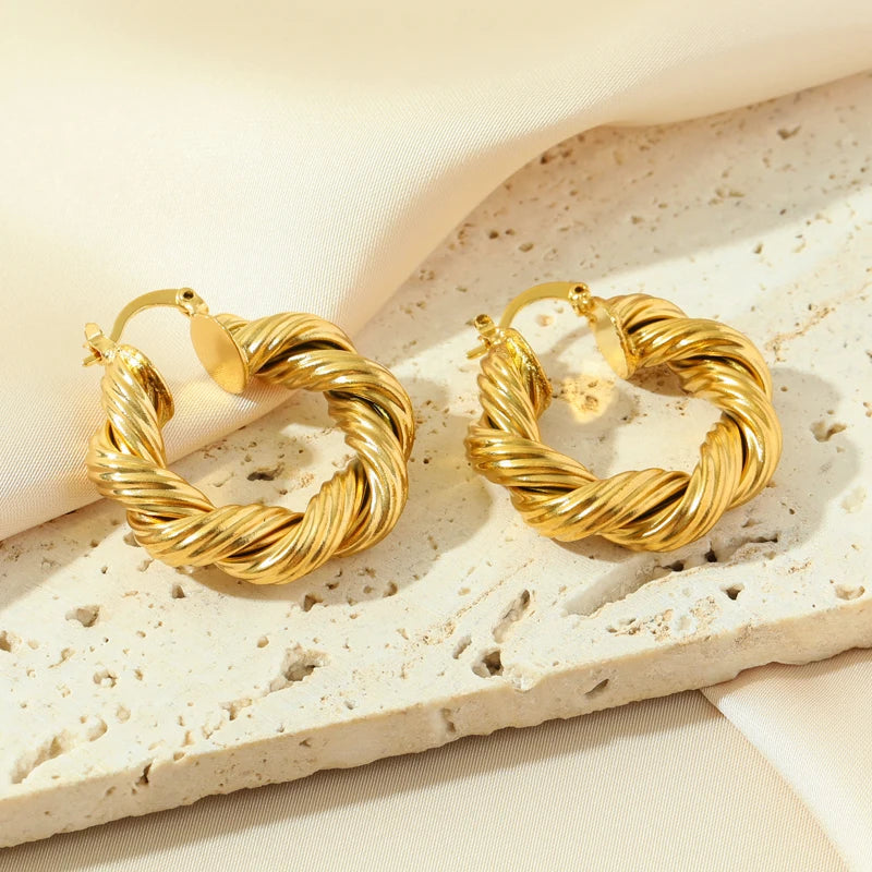 TWIST HOOP EARRINGS