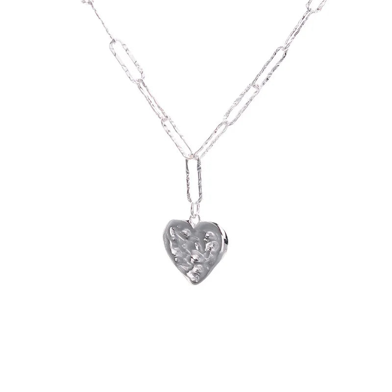 SOILD SPARKING HEART NECKLACE