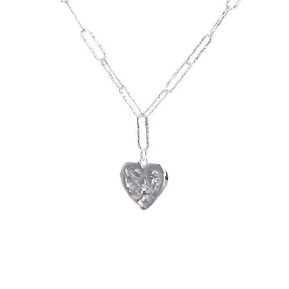 SOILD SPARKING HEART NECKLACE