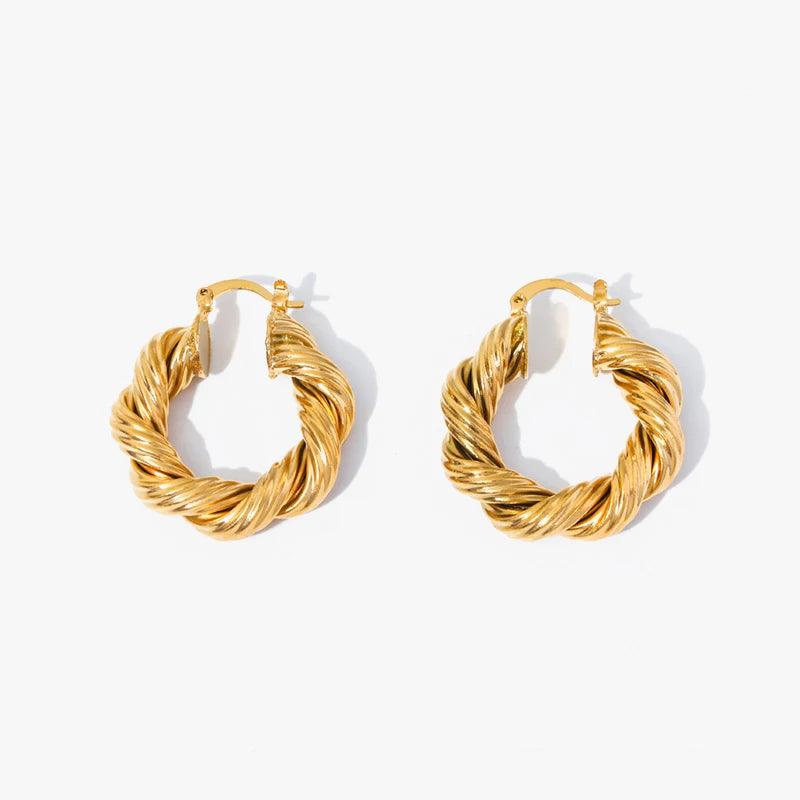 TWIST HOOP EARRINGS