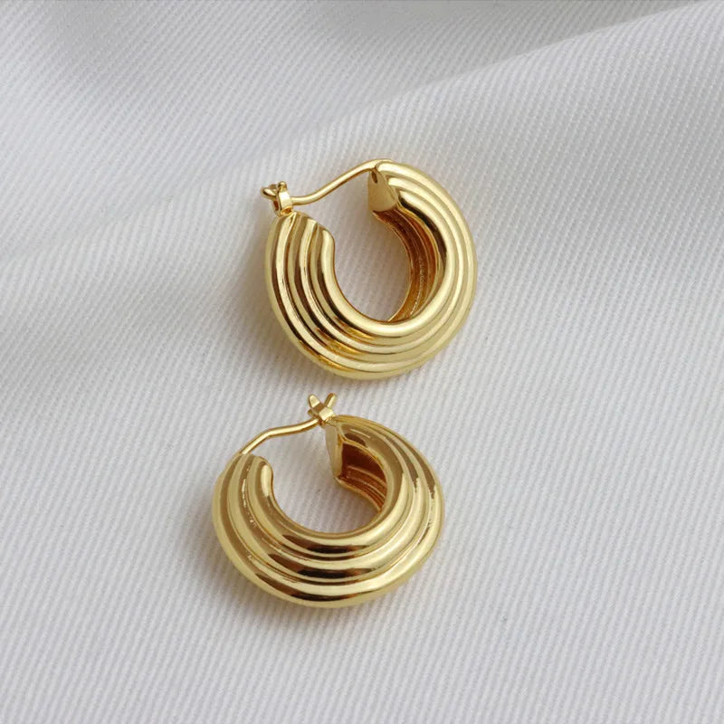 FRENCH METAL CIRCLES TEXTURE EARRINGS