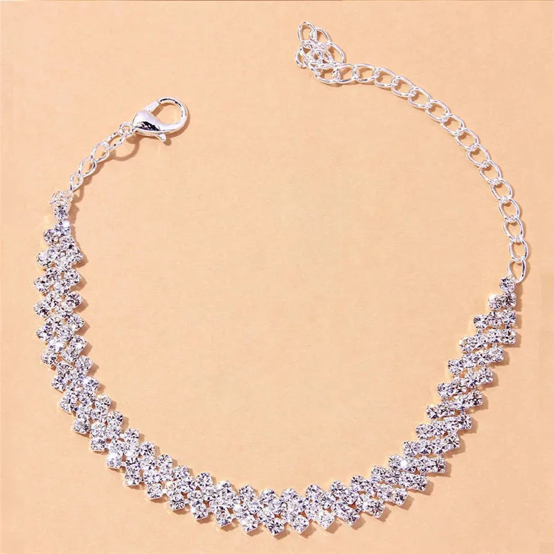 CRYSTAL CUBIC ZIRCONIA ANKLACE