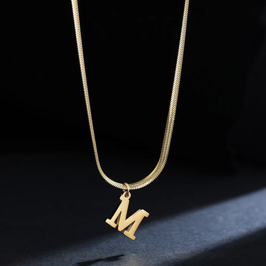 INITIAL GOLD PLATED NECKLACE