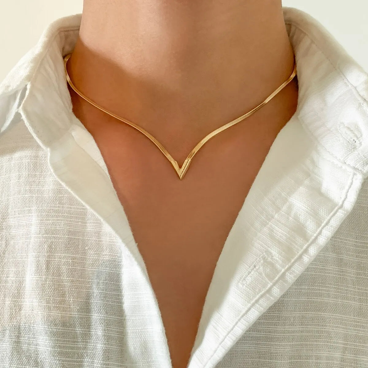 FLAT SNAKE CLAVICLE NECKLACE