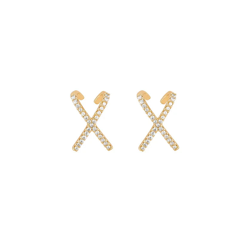 X-SHAPED STUD EARRINGS