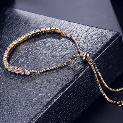 CUBIC ZIRCONIA ADJUSTABLE BRACELET