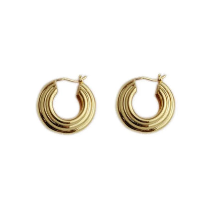 FRENCH METAL CIRCLES TEXTURE EARRINGS