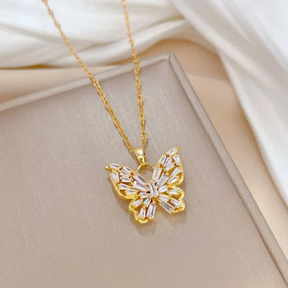 BUTTERFLY RHINESTONE NECKLACE