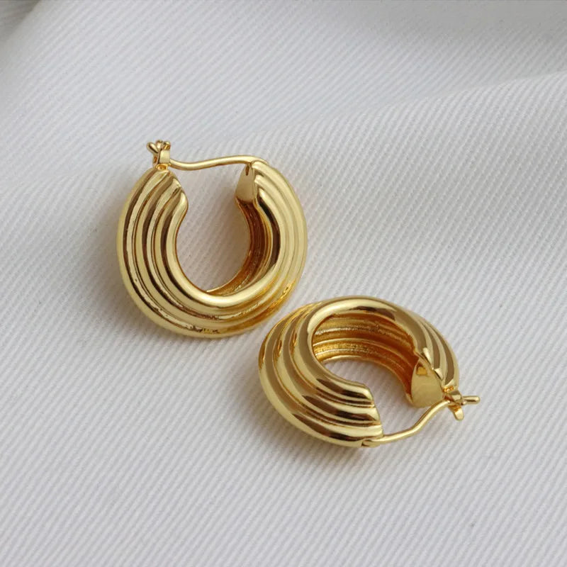 FRENCH METAL CIRCLES TEXTURE EARRINGS