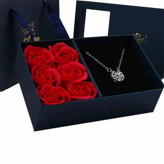 GIFT BOX IMMORTAL FLOWER JEWELRY NECKLACE