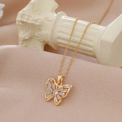 BUTTERFLY RHINESTONE NECKLACE