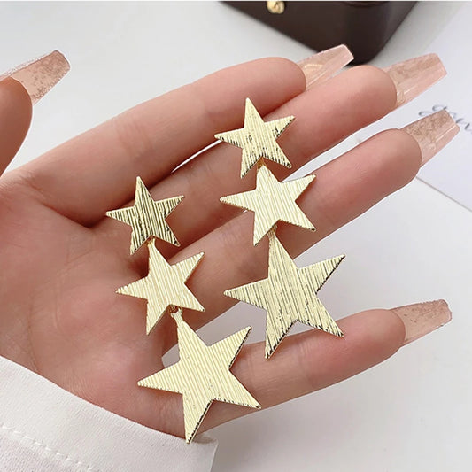 THREE STAR LONG TASSEL EARRING