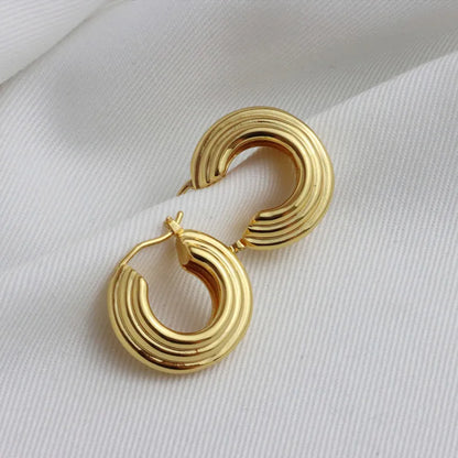 FRENCH METAL CIRCLES TEXTURE EARRINGS