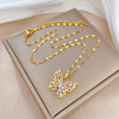 BUTTERFLY RHINESTONE NECKLACE