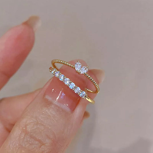 LUXURY ZIRCON HEART RINGS