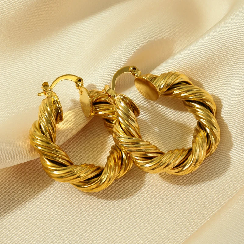 TWIST HOOP EARRINGS