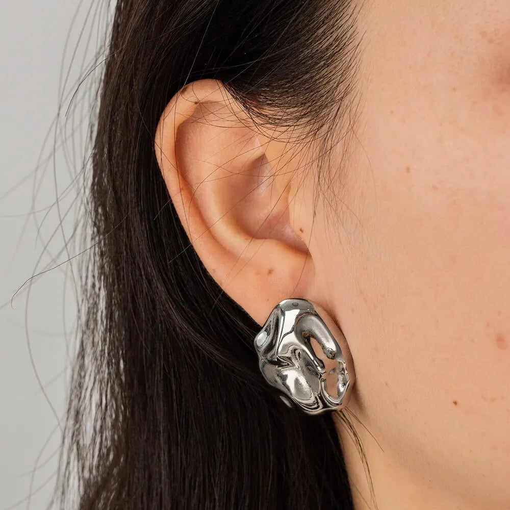 NEW DELICATE IRREGULAR HAMMER EARRINGS